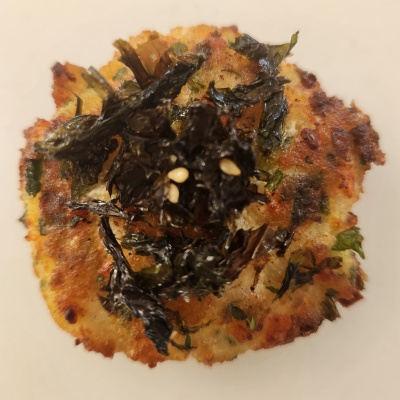 Fish cake with mermaid's tresses